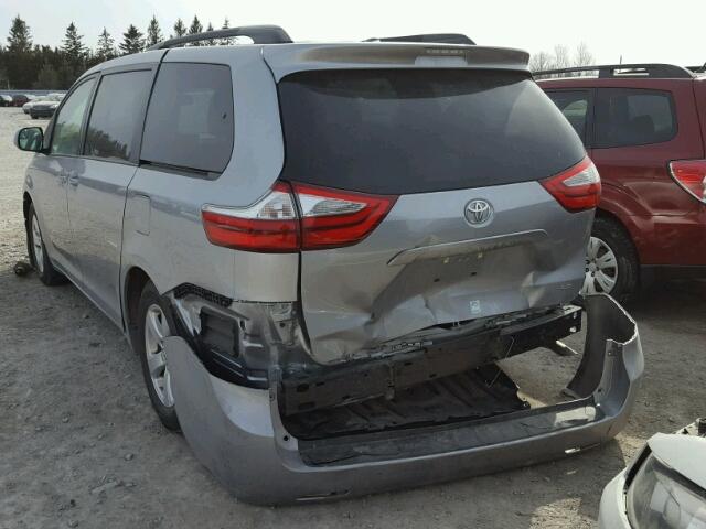 5TDKK3DC9FS605603 - 2015 TOYOTA SIENNA LE SILVER photo 3