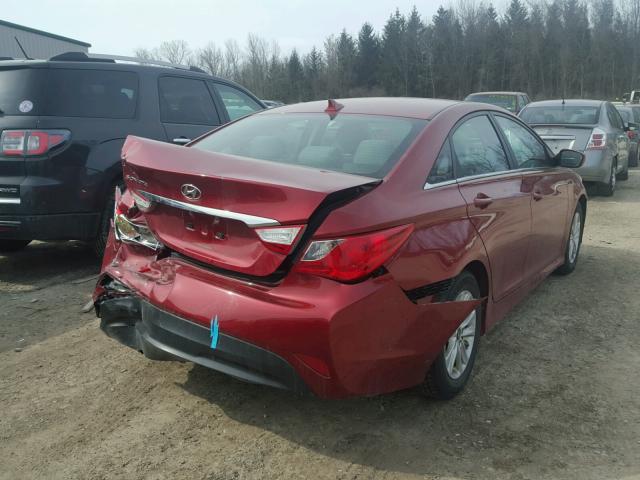 5NPEB4AC9EH848100 - 2014 HYUNDAI SONATA GLS RED photo 4