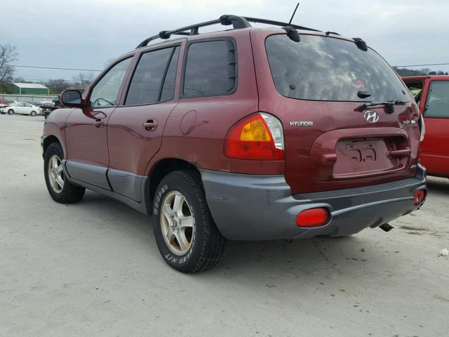 KM8SC73D34U766855 - 2004 HYUNDAI SANTA FE G MAROON photo 3