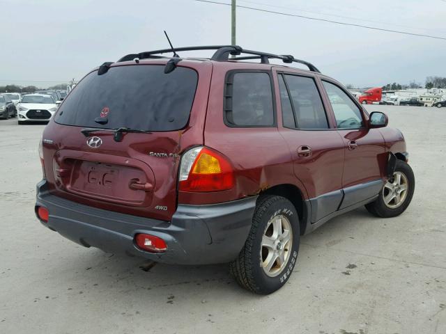 KM8SC73D34U766855 - 2004 HYUNDAI SANTA FE G MAROON photo 4