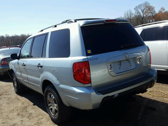 2HKYF18553H566427 - 2003 HONDA PILOT EXL BLUE photo 3