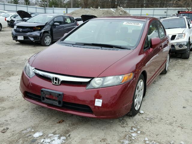 1HGFA16557L004667 - 2007 HONDA CIVIC LX RED photo 2