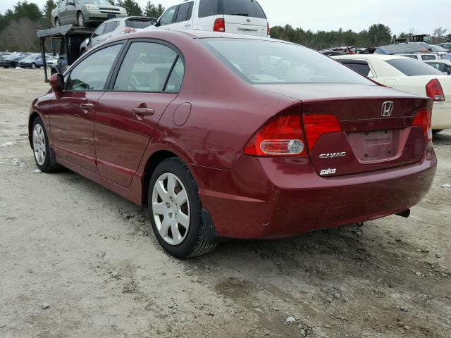 1HGFA16557L004667 - 2007 HONDA CIVIC LX RED photo 3