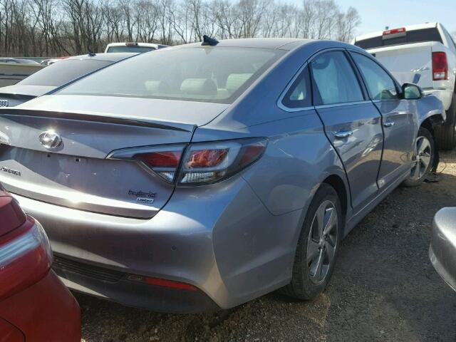 KMHE34L11HA051811 - 2017 HYUNDAI SONATA HYB SILVER photo 4