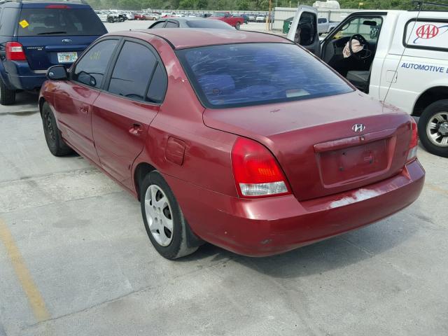 KMHDN45D33U473003 - 2003 HYUNDAI ELANTRA GL RED photo 3