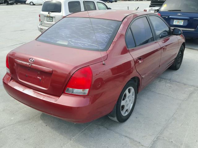 KMHDN45D33U473003 - 2003 HYUNDAI ELANTRA GL RED photo 4