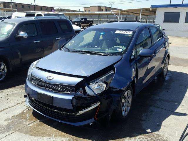 KNADM4A35G6622006 - 2016 KIA RIO LX BLUE photo 2