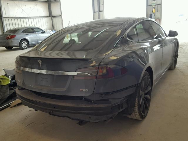 5YJSA1DP4CFP03254 - 2012 TESLA MODEL S GRAY photo 4