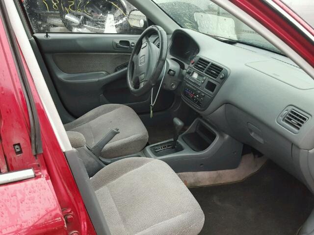 1HGEJ6679WL026373 - 1998 HONDA CIVIC LX RED photo 5