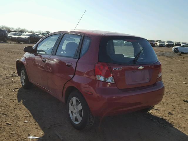 KL1TD666X7B732089 - 2007 CHEVROLET AVEO BASE RED photo 3