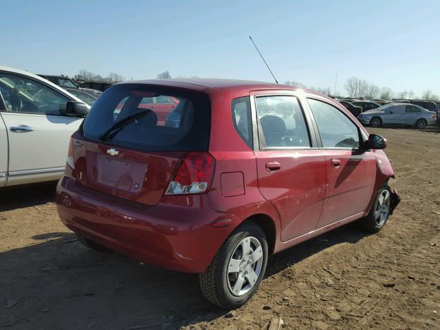 KL1TD666X7B732089 - 2007 CHEVROLET AVEO BASE Czerwony zdjęcie 4