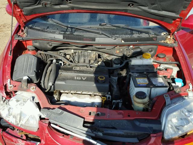 KL1TD666X7B732089 - 2007 CHEVROLET AVEO BASE Czerwony zdjęcie 7