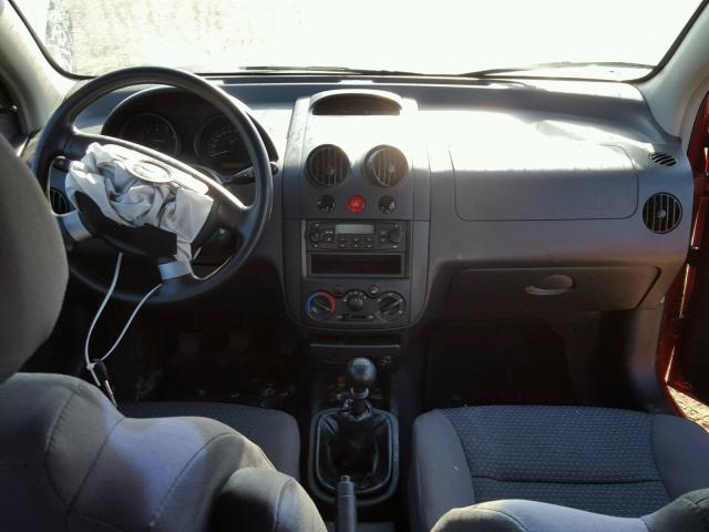 KL1TD666X7B732089 - 2007 CHEVROLET AVEO BASE Czerwony zdjęcie 9