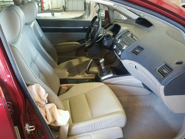 1HGFA15999L023651 - 2009 HONDA CIVIC EXL 红色 照片 5