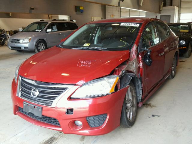 3N1AB7AP4DL697848 - 2013 NISSAN SENTRA S RED photo 2