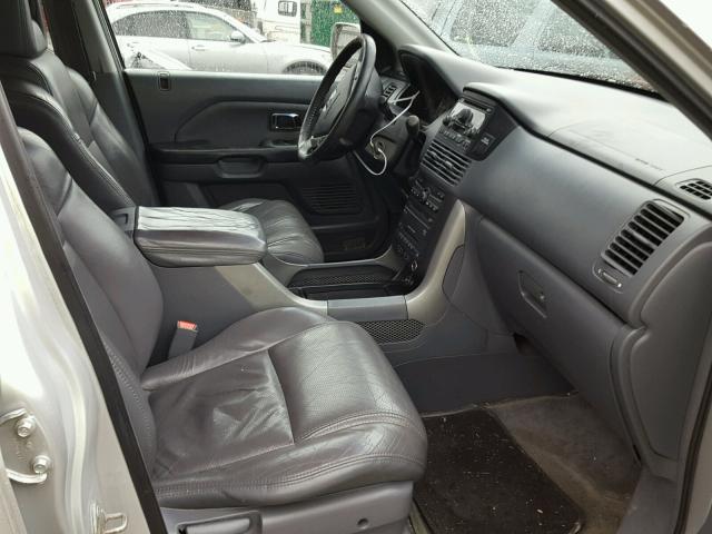 2HKYF18655H523721 - 2005 HONDA PILOT EXL GRAY photo 5