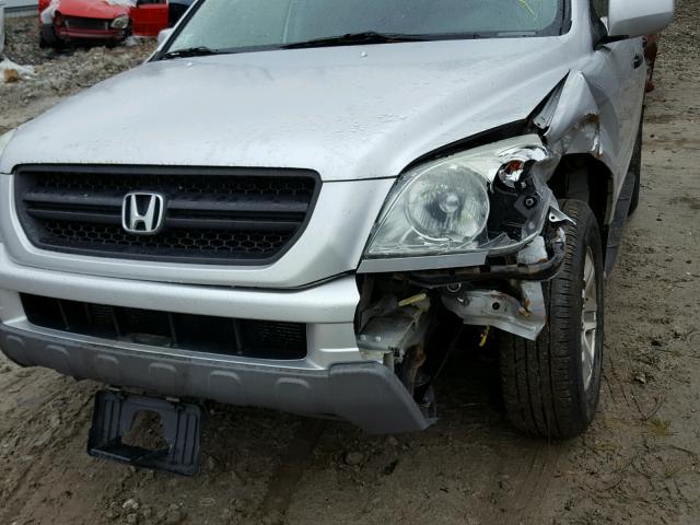 2HKYF18655H523721 - 2005 HONDA PILOT EXL GRAY photo 9