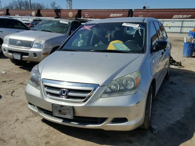 5FNRL38237B140075 - 2007 HONDA ODYSSEY LX SILVER photo 2