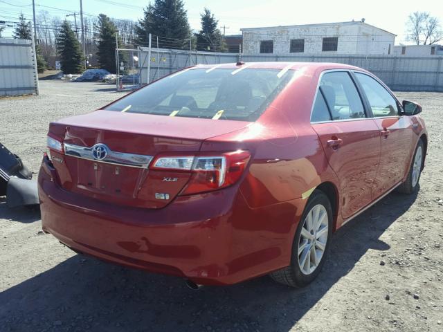 4T1BD1FKXCU058752 - 2012 TOYOTA CAMRY HYBR RED photo 4