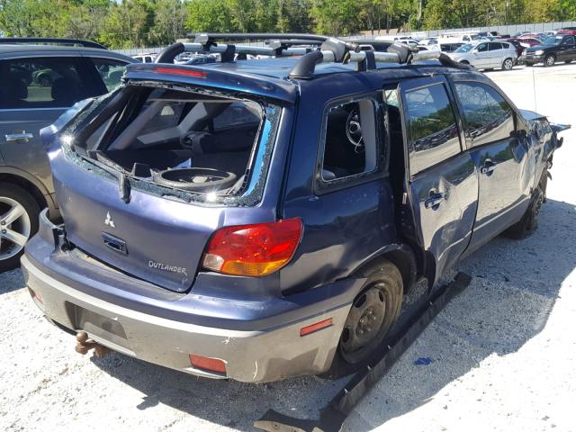 JA4LX31F04U057546 - 2004 MITSUBISHI OUTLANDER BLUE photo 4