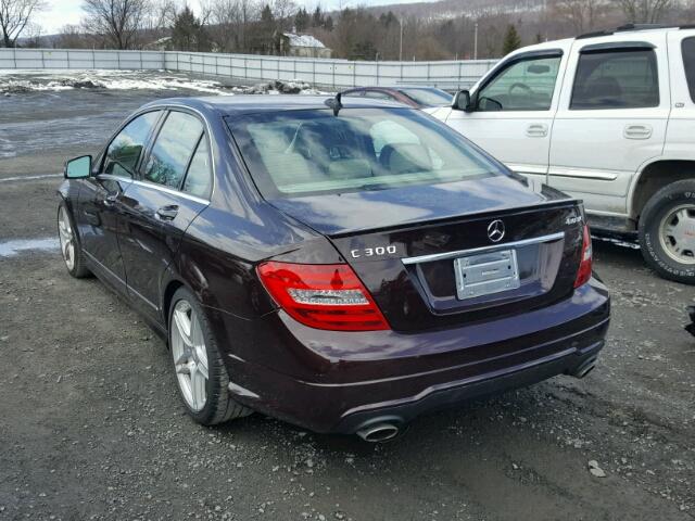 WDDGF8BB8CA614499 - 2012 MERCEDES-BENZ C 300 4MAT BROWN photo 3