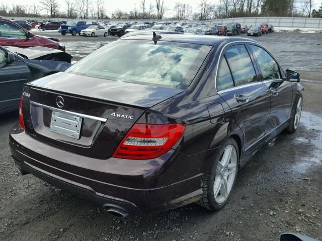 WDDGF8BB8CA614499 - 2012 MERCEDES-BENZ C 300 4MAT BROWN photo 4