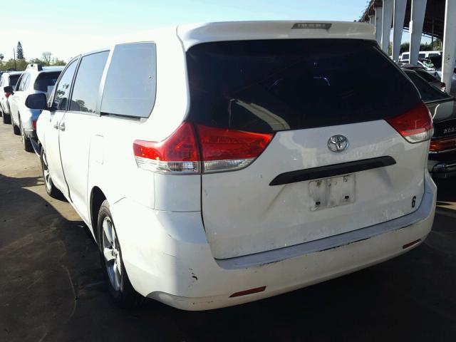 5TDZK3DC3ES498352 - 2014 TOYOTA SIENNA BAS WHITE photo 3