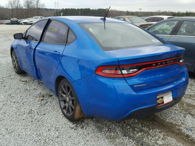 1C3CDFAA5GD516079 - 2016 DODGE DART SE BLUE photo 3