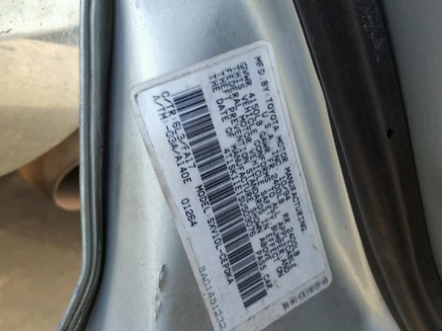 4T1SK11E1SU503076 - 1995 TOYOTA CAMRY DX SILVER photo 10