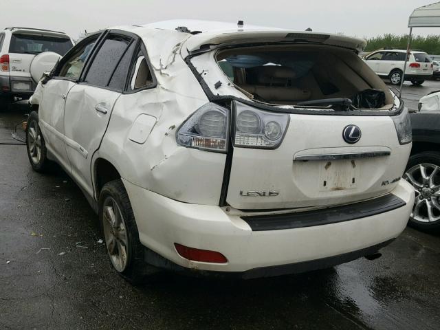 JTJHW31U282064073 - 2008 LEXUS RX 400H WHITE photo 3