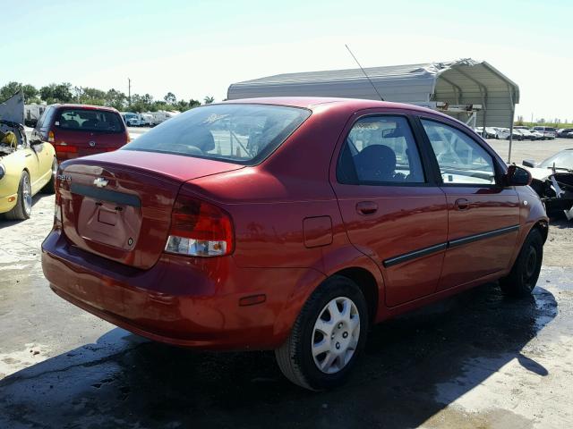 KL1TD56676B668666 - 2006 CHEVROLET AVEO BASE RED photo 4