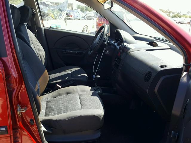 KL1TD56676B668666 - 2006 CHEVROLET AVEO BASE Qırmızı foto 5