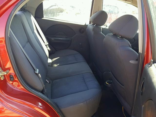 KL1TD56676B668666 - 2006 CHEVROLET AVEO BASE Qırmızı foto 6