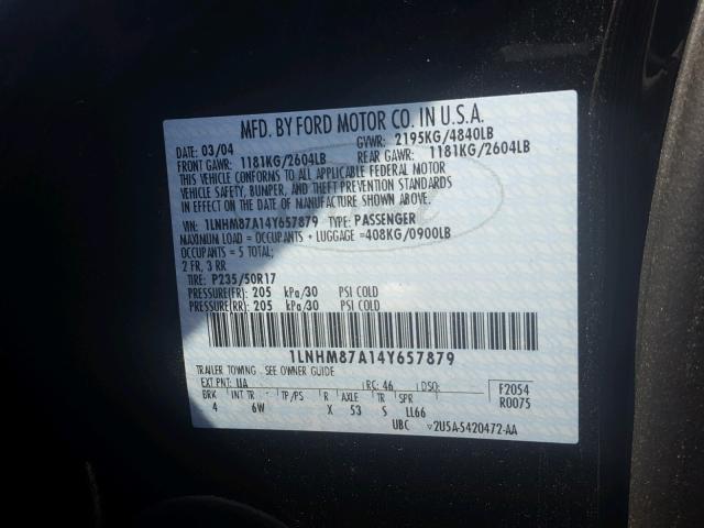 1LNHM87A14Y657879 - 2004 LINCOLN LS Qara foto 10