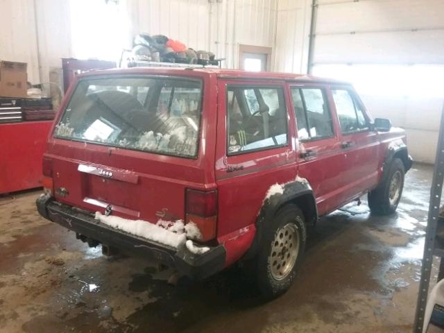 1J4F18853N182725 - 1992 JEEP CHEROKEE RED photo 4