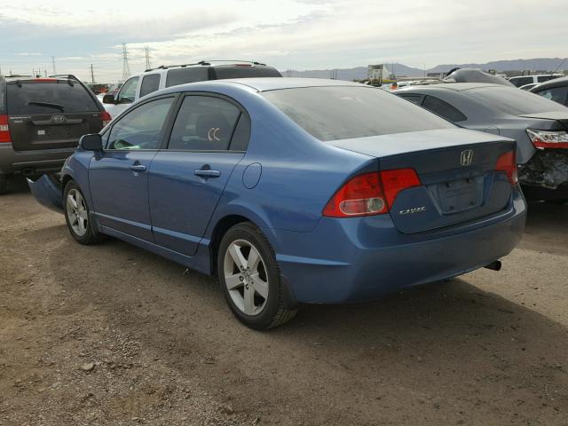 1HGFA16828L102101 - 2008 HONDA CIVIC EX BLUE photo 3