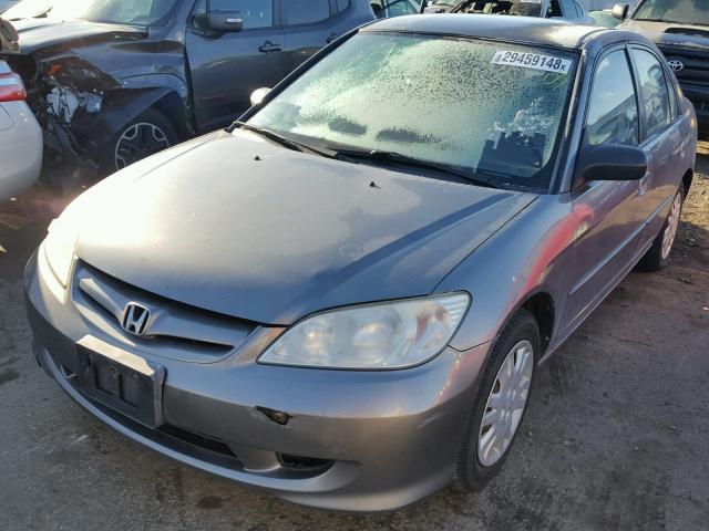 2HGES16564H589034 - 2004 HONDA CIVIC LX GRAY photo 2