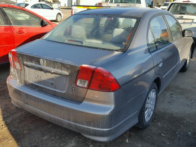 2HGES16564H589034 - 2004 HONDA CIVIC LX GRAY photo 4