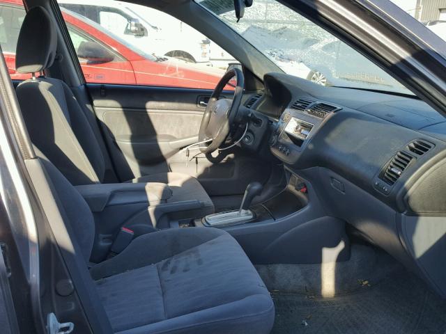 2HGES16564H589034 - 2004 HONDA CIVIC LX GRAY photo 5