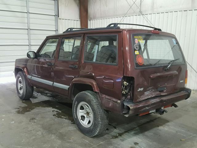 1J4FT48S4YL261215 - 2000 JEEP CHEROKEE S MAROON photo 3