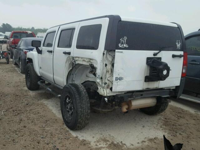 5GTDN13E978192331 - 2007 HUMMER H3 WHITE photo 3