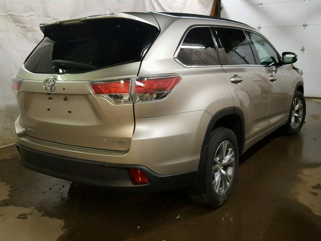 5TDJKRFH6FS116809 - 2015 TOYOTA HIGHLANDER GOLD photo 4