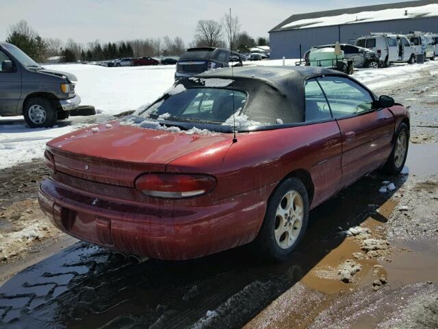 3C3EL55H2XT570477 - 1999 CHRYSLER SEBRING JX RED photo 4