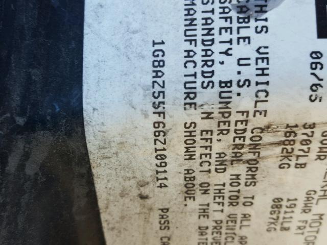 1G8AZ55F66Z109114 - 2006 SATURN ION LEVEL ნაცრისფერი ფოტო 10