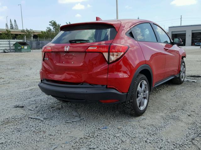 3CZRU5H31JM706541 - 2018 HONDA HR-V LX RED photo 4