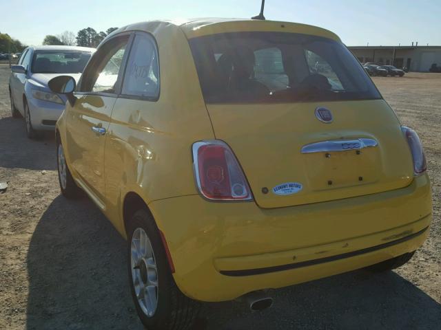 3C3CFFAR8CT127179 - 2012 FIAT 500 POP YELLOW photo 3