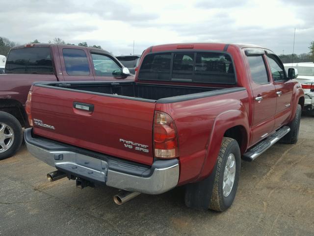 3TMJU62N76M014228 - 2006 TOYOTA TACOMA DOU RED photo 4