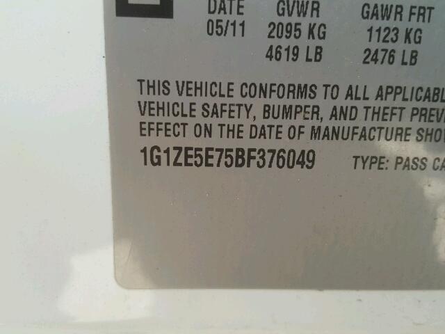 1G1ZE5E75BF376049 - 2011 CHEVROLET MALIBU LTZ 白色 照片 10