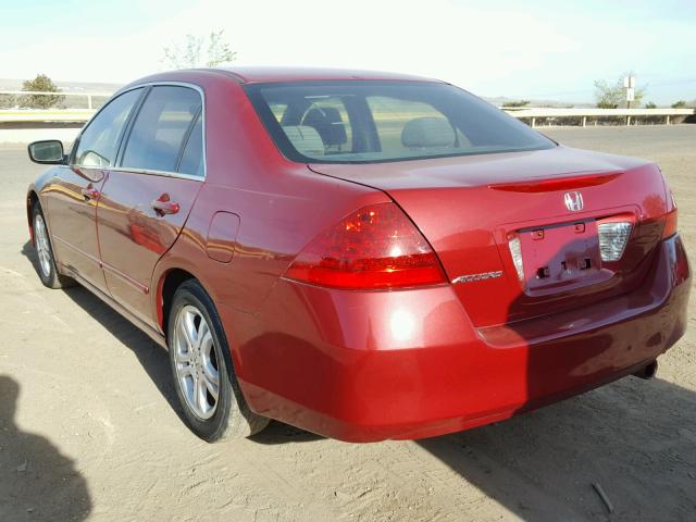 1HGCM56747A207807 - 2007 HONDA ACCORD EX RED photo 3