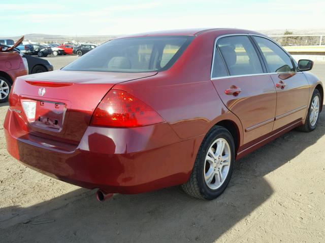 1HGCM56747A207807 - 2007 HONDA ACCORD EX RED photo 4